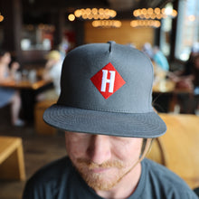 Load image into Gallery viewer, Gray Harpoon H Flat Brim Hat
