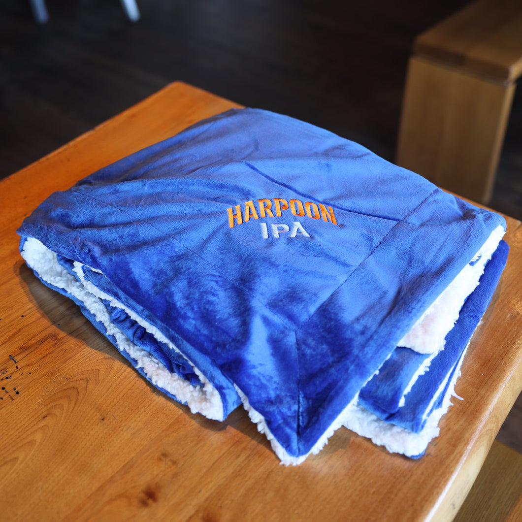 Blue IPA Sherpa Lined Blanket