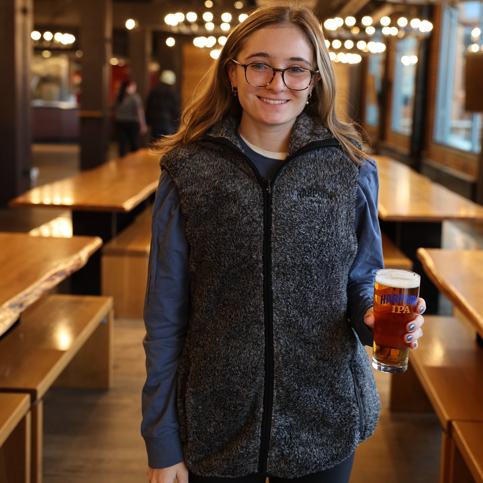 Gray Harpoon Sherpa Vest