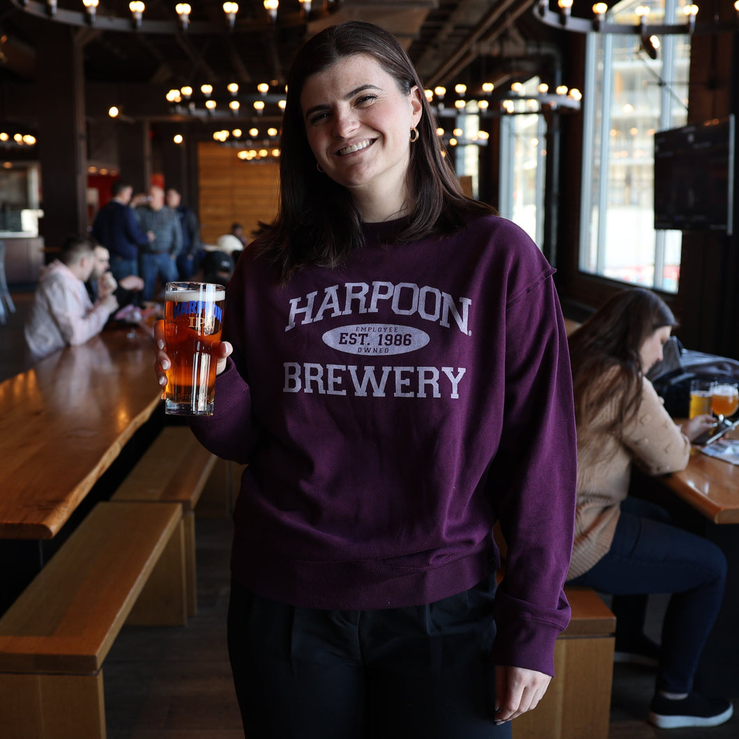 Burgundy Harpoon Brewery Crew Neck